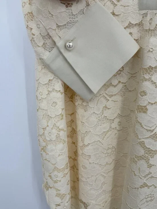 Tuckernuck Ivory Lace Willow Blouse size XL Oversized Top Cotton/Nylon - Picture 3 of 7